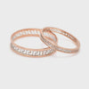 Carved Out Platinum Love Bands with Rose Gold Polish SJ PTO 135-RG