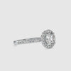 Classic 50-Pointer Platinum Halo Solitaire Engagement Ring with Diamond Studded Shank JL PT US-0005