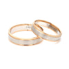 Classic Plain Platinum Couple Rings With a Rose Gold Border JL PT 633