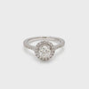 Ready to Ship - Ring Size 12, 50-Pointer Platinum Halo Solitaire Ring for Women JL PT 977
