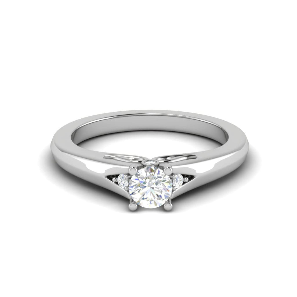 Jewelove™ Rings VS J / Women's Band only 0.20 cts Solitaire Diamond Platinum Ring for Women JL PT RV RD 121