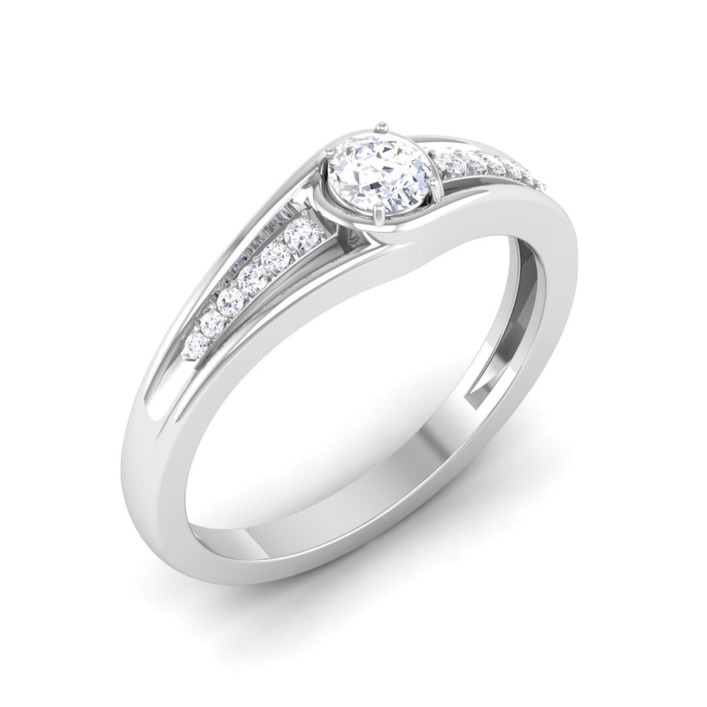 Jewelove™ Rings Women's Band only / J VS 0.20 cts. Solitaire Platinum Diamond Shank Engagement Ring JL PT 6999