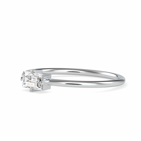 Jewelove™ Rings Women's Band only / VS GH 0.20cts. Baguette Diamond Platinum Solitaire Engagement Ring JL PT 0656