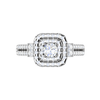 Jewelove™ Rings J VS / Women's Band only 0.20cts Pointer Double Halo Diamond Split Shank Platinum Ring JL PT D4130