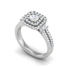 Jewelove™ Rings J VS / Women's Band only 0.20cts Pointer Double Halo Diamond Split Shank Platinum Ring JL PT D4130