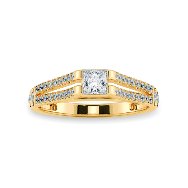 Jewelove™ Rings Women's Band only / VS I 0.20cts. Princess Cut Solitaire Diamond Split Shank 18K Yellow Gold Ring JL AU 1178Y-A
