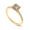 Jewelove™ Rings Women's Band only / VS I 0.20cts. Princess Cut Solitaire Diamond Square Halo Shank 18K Yellow Gold Ring JL AU 1194Y-C
