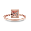 Jewelove™ Rings Women's Band only / VS I 0.20cts. Princess Cut Solitaire Halo Diamond Accents 18K Rose Gold Ring JL AU 2003R-C