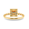 Jewelove™ Rings Women's Band only / VS I 0.20cts. Princess Cut Solitaire Halo Diamond Accents 18K Yellow Gold Ring JL AU 2003Y-C