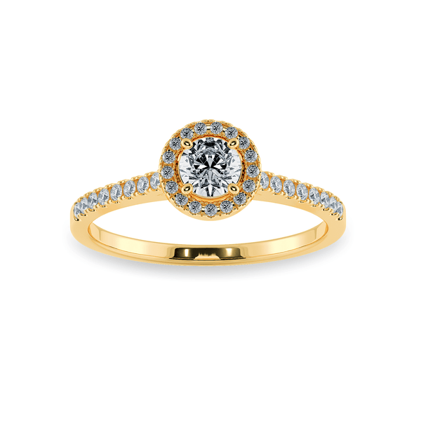Jewelove™ Rings Women's Band only / VS J 0.20cts. Solitaire Diamond Halo Shank 18K Yellow Gold Ring JL AU 1193Y-C