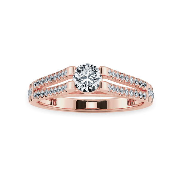 Jewelove™ Rings Women's Band only / VS J 0.20cts. Solitaire Diamond Split Shank 18K Rose Gold Ring JL AU 1177R-A