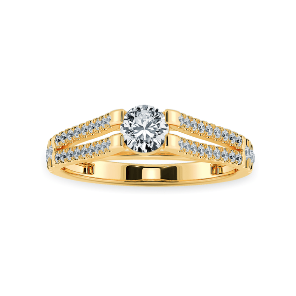 Jewelove™ Rings Women's Band only / VS J 0.20cts. Solitaire Diamond Split Shank 18K Yellow Gold Solitaire Ring JL AU 1177Y-A