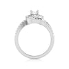 Jewelove™ Rings 0.20cts Solitaire Double Halo Split Shank Platinum Diamond Engagement Ring for Women JL PT R-65
