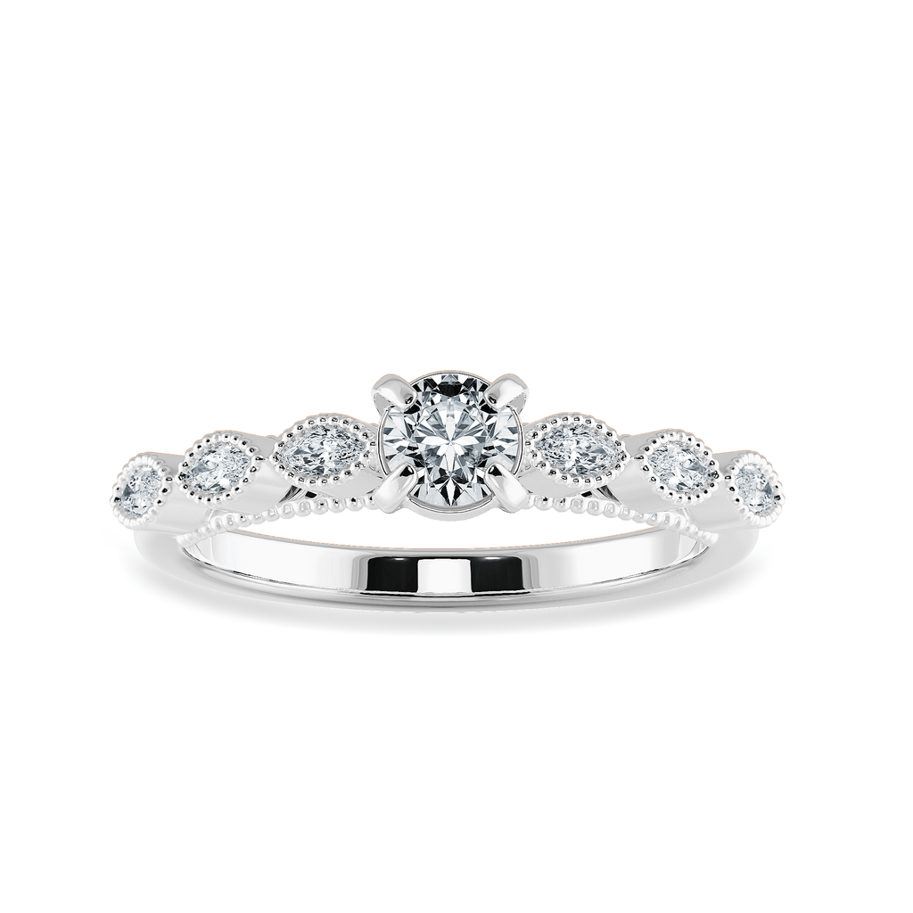 Jewelove™ Rings J VS / Women's Band only 0.20cts Solitaire Platinum Ring with Marquise Cut Diamond Accents JL PT 2011-C