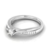 Jewelove™ Rings 0.20cts. Solitaire Platinum Split Diamond & Twisted Shank Engagement Ring for Women JL PT R-68