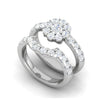 Jewelove™ Rings SI IJ / Women's Band only 0.25 cts Halo Solitaire Diamond Split Shank Platinum Ring JL PT RV RD 157