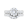 Jewelove™ Rings SI IJ / Women's Band only 0.25 cts Halo Solitaire Diamond Split Shank Platinum Ring JL PT RV RD 157