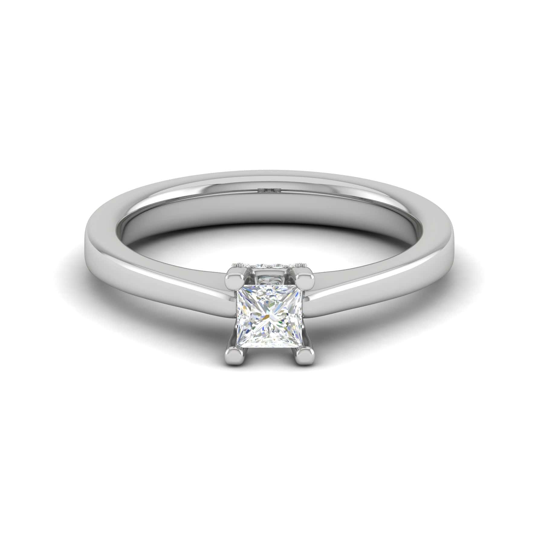 25-Pointer Princess Cut Solitaire Diamond Platinum Engagement Ring JL PT  MHD264EG
