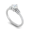 Jewelove™ Rings SI IJ / Women's Band only 0.25 cts Solitaire Diamond Shank Platinum Ring for Women JL PT RV RD 135