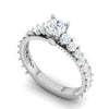 Jewelove™ Rings SI IJ / Women's Band only 0.25 cts Solitaire Diamond Split Shank Platinum Ring for Women JL PT RV RD 129