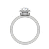 Jewelove™ Rings SI IJ / Women's Band only 0.25 cts Solitaire Double Halo Diamond Shank Platinum Ring for Women JL PT RV RD 136