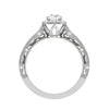 Jewelove™ Rings SI IJ / Women's Band only 0.25 cts Solitaire Halo Diamond Shank Platinum Ring for Women JL PT RV RD 137