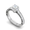 Jewelove™ Rings SI IJ / Women's Band only 0.25 cts Solitaire Halo Diamond Shank Platinum Ring for Women JL PT RV RD 137