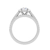 Jewelove™ Rings SI IJ / Women's Band only 0.25 cts Solitaire Halo Diamond Split Shank Platinum Ring for Women JL PT RV RD 140