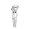 Jewelove™ Rings SI IJ / Women's Band only 0.25 cts Solitaire Halo Diamond Twisted Shank Platinum Ring for Women JL PT RV RD 143