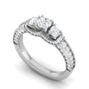 Jewelove™ Rings SI IJ / Women's Band only 0.25 cts Solitaire Split Shank Diamond Platinum Ring for Women JL PT RV RD 117