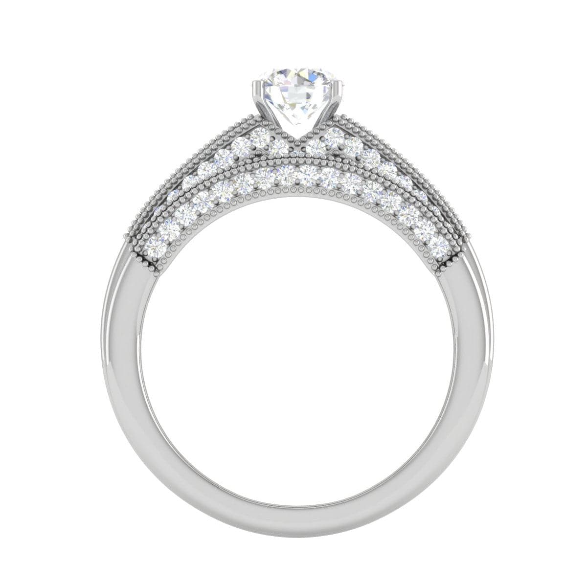 Jewelove™ Rings SI IJ / Women's Band only 0.25 cts Solitaire with Princess cut Diamond Split Shank Platinum Ring for Women JL PT RV RD 128