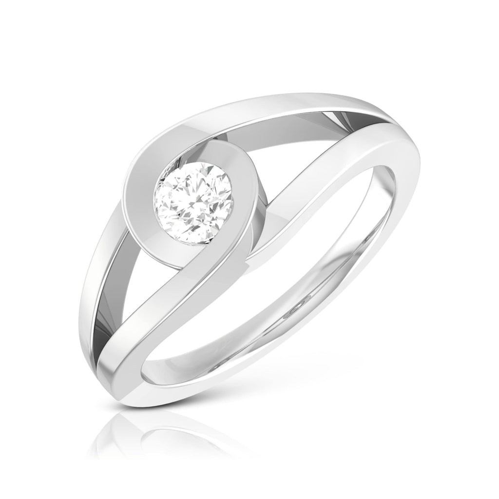 Jewelove™ Rings 0.25cts. Solitaire Platinum Split Shank Engagement Ring for Women JL PT R-58