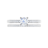 Jewelove™ Rings G VVS / Women's Band only 0.30 cts. Cushion Solitaire Diamond Split Shank Platinum Ring JL PT RP CU 199