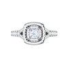 Jewelove™ Rings I VS / Women's Band only 0.30 cts Cushion Solitaire Halo Diamond Shank Platinum Ring JL PT MHD275