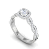 Jewelove™ Rings VVS GH / Women's Band only 0.30 cts. Cushion Solitaire Halo Diamond Twisted Shank Platinum Ring JL PT RP CU 202