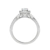 Jewelove™ Rings VVS G / Women's Band only 0.30 cts. Cushion Solitaire Halo Twisted Shank Platinum Ring JL PT JRW1547MM