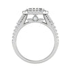 Jewelove™ Rings I VS / Women's Band only 0.30 cts. Princess Cut Diamond Double Halo Split Shank Platinum Solitaire Engagement Ring JL PT WB6001E