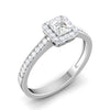 Jewelove™ Rings I VS / Women's Band only 0.30 cts. Princess Cut Diamond Halo Diamond Shank Platinum Solitaire Engagement Ring JL PT RP RD 111