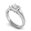 Jewelove™ Rings I VS / Women's Band only 0.30 cts. Princess Cut Diamond Halo Diamond Split Shank Platinum Solitaire Engagement Ring JL PT WB5999E
