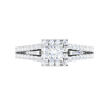 Jewelove™ Rings I VS / Women's Band only 0.30 cts. Princess Cut Diamond Halo Diamond Split Shank Platinum Solitaire Engagement Ring JL PT WB5999E