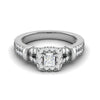 Jewelove™ Rings I VS / Women's Band only 0.30 cts. Princess Cut Diamond Halo Split Shank Platinum Solitaire Engagement Ring JL PT WB5993E