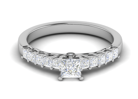 0.30 cts Princess Cut Solitaire Platinum Ring JL PT RC PR 223