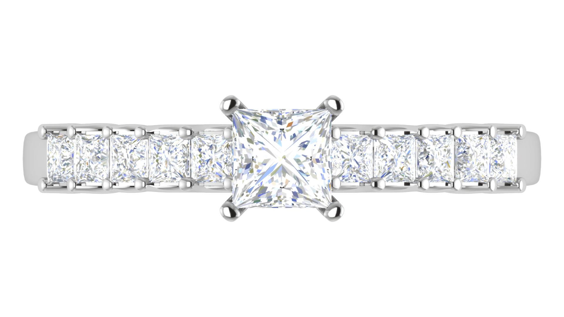 Jewelove™ Rings I VS / Women's Band only 0.30 cts Princess Cut Solitaire Platinum Ring JL PT RC PR 223