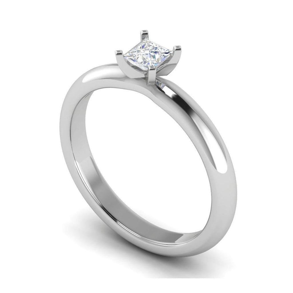 Jewelove™ Rings VS I / Women's Band only 0.30 cts Princess Cut Solitaire Platinum Ring JL PT RS PR 123