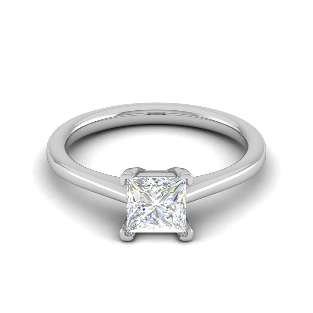 Jewelove™ Rings VS I / Women's Band only 0.30 cts Princess Cut Solitaire Platinum Ring JL PT RS PR 129