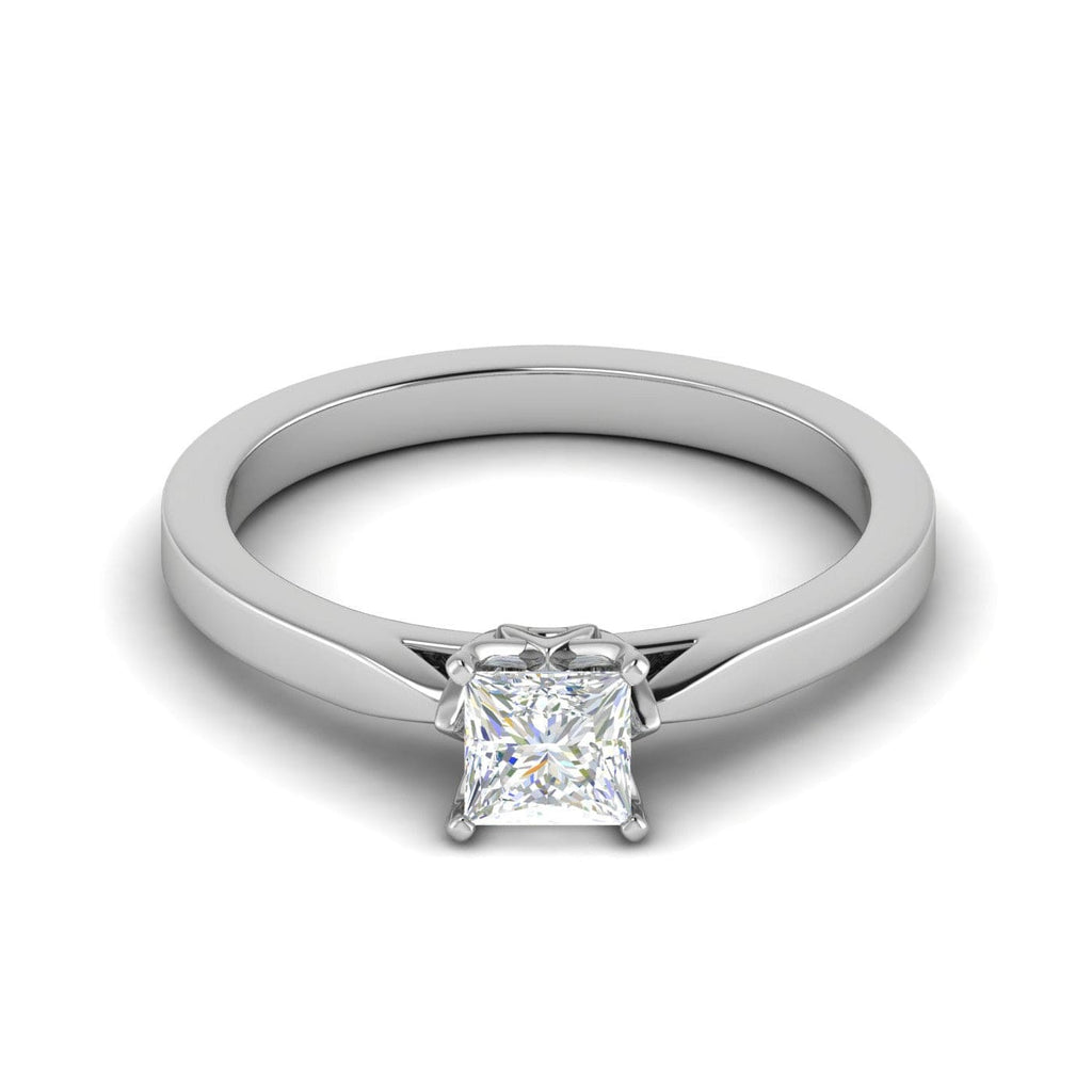 Jewelove™ Rings VS I / Women's Band only 0.30 cts Princess Cut Solitaire Platinum Ring JL PT RS PR 186