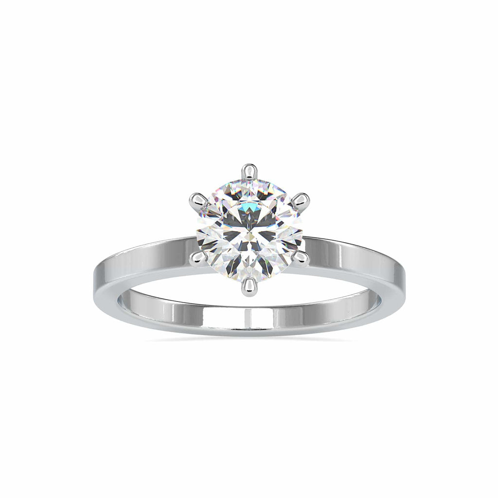 Jewelove™ Rings VS J / Women's Band only 0.30 cts. Solitaire 6 Prong Platinum Engagement Ring JL PT 0020-A