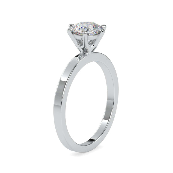 Jewelove™ Rings VS J / Women's Band only 0.30 cts. Solitaire 6 Prong Platinum Engagement Ring JL PT 0020-A