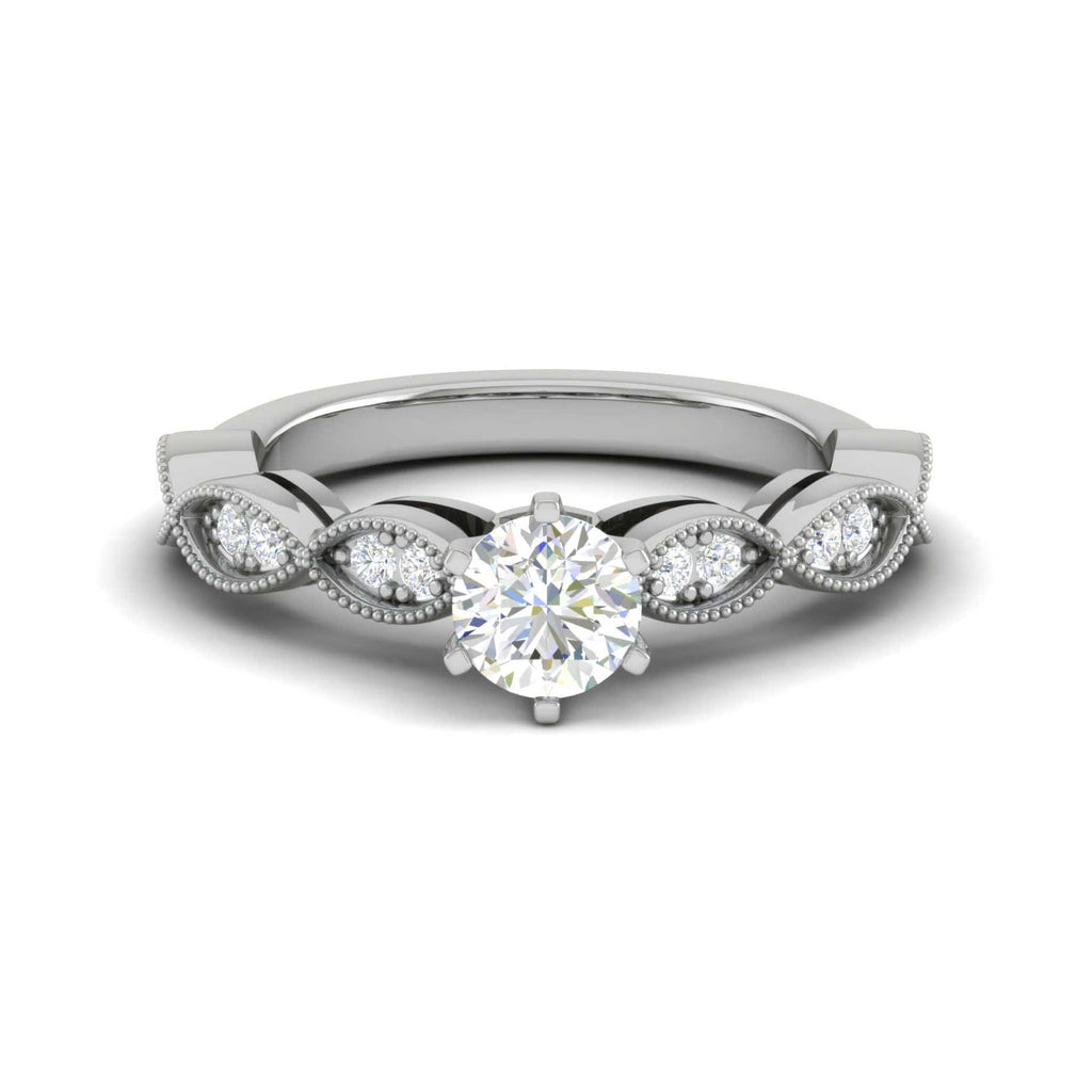 Jewelove™ Rings VS J / Women's Band only 0.30 cts Solitaire Diamond Accents Platinum Ring JL PT RP RD 153