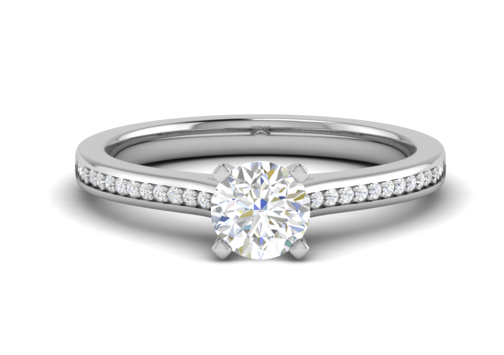 Jewelove™ Rings J VS / Women's Band only 0.30 cts Solitaire Diamond Shank Platinum Ring JL PT RC AS 229